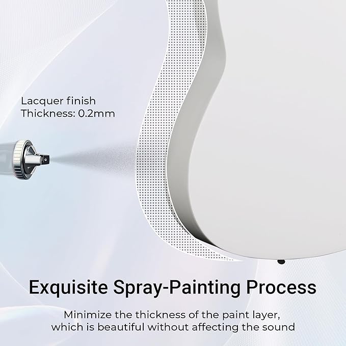 ADM Beginner Acoustic Classical Guitar Nylon Strings Wooden Guitar Bundle Kit for Kid Boy Girl Student Youth Guitarra Online Lessons with Gig Bag, Strap, Tuner, Picks (30 Inch, White)-CubbioJoy