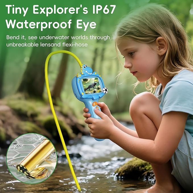 Borescope Camera Toy with Light for Kids - STEM Science Educational Toy for 4 5 6 7 8 9 10 Years Old Boys Girls Birthday Gift, Snake Scope Camera for Outdoor Camping Nature Exploration-CubbioJoy