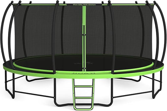 BCAN 8FT 10FT 12FT 14FT 15FT 16FT Recreational Trampoline with Enclosure for Kids Adults, ASTM Approved, Outdoor Trampolines with Ladder for Kids-CubbioJoy