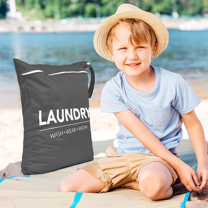 2 Pcs Large Travel Laundry Bag Waterproof Wet Dry Bag Washable Dirty Clothes Bag for Gym Clothes Laundry Wet Clothes Swimming Yoga-CubbioJoy