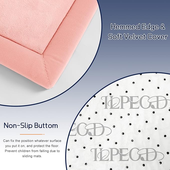 Baby Play Mat for Floor Tummy Time Mat Nursery Rug Muscle Area Rug Playroom Tatami 79"x118" Memory Foam 1.3" Thick Crawling For Babies,Toddlers, Infants, Kids,Floor(Pink)-CubbioJoy