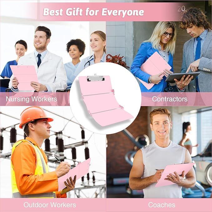 Clipboard Foldable Without Edition Cheat Sheets Aluminum 3 Layers Foldable Clipboards Pocket Size Profile Clip Clipboards Notepad for Students, Nurses,Contractor Trucker Driver-CubbioJoy