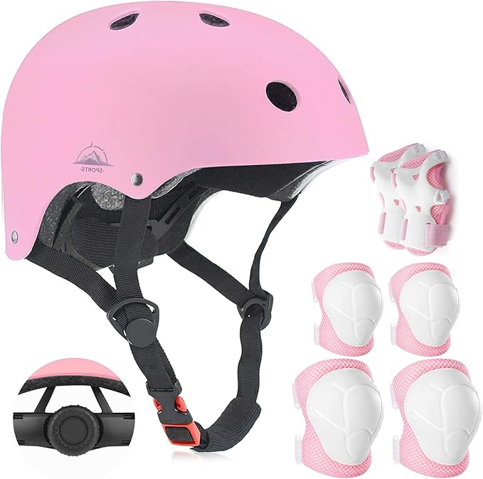 Adjustable Kids Helmet with Knee Pad, Elbow Pads & Wrist Guards - Toddler Bike Helmets for Ages 3-5, 5-8, 8-14 Years - Perfect for Skating, Biking, Cycling, and Skateboard - for Boys and Girls-CubbioJoy