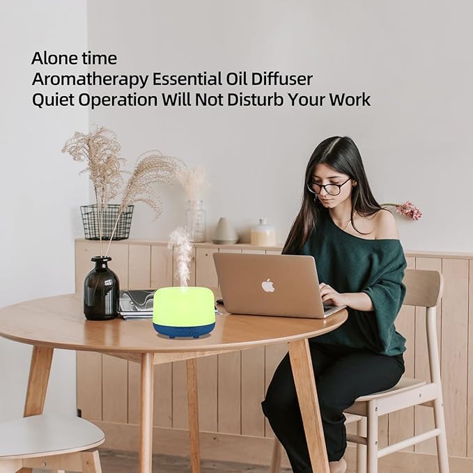 300ML Aromatherapy Ultrasonic Diffuser, Aroma Diffuser, Air Diffuser for Essential Oils, Oil Defuser with Remote, 7 Color Changing LED Light,Auto-Off,Timer for Home,Bedroom Office,Kids.-CubbioJoy