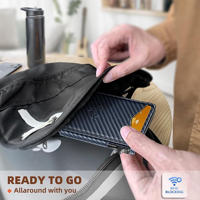 BULLIANT Men Wallet,Money Clip Wallet Slim For Gift Men 9Cards-Metal Credit Card Case in Magnetic Leather Flip-CubbioJoy