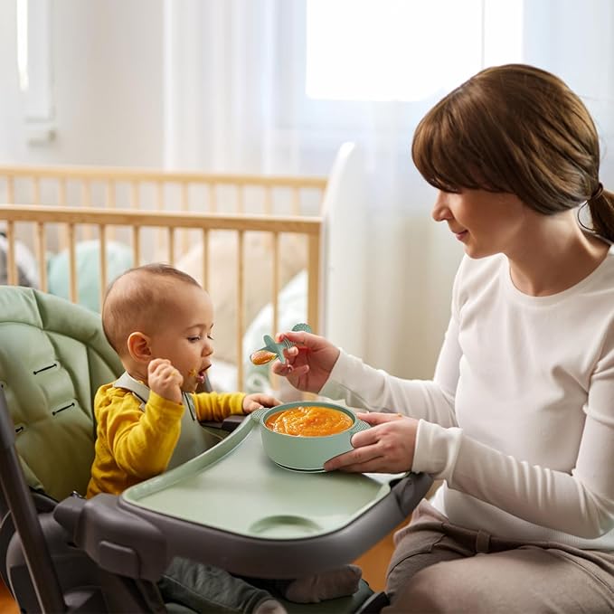 6 Pack Baby Spoons and Forks Set, Silicone First Stage Self Feeding Infant Toddler Utensils, BPA Free, Baby Led Weaning Feeding Supplies for Baby Essentials-CubbioJoy