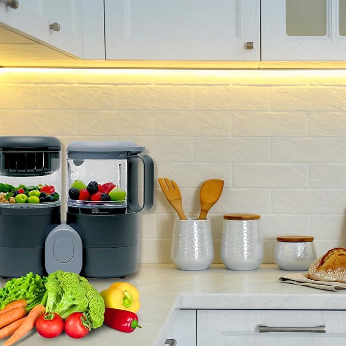 Baby Food Maker Steamer and Blender - Multifunction Baby Food Processor and Steamer w/Blender, Defrosting & Reheating - Use as Puree Maker and Grinder Machine for Feeding Set Essentials (2 Liters)-CubbioJoy