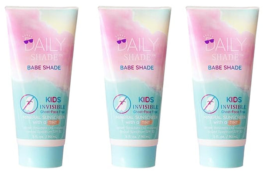 Babe Shade Kids Tinted Mineral Sunscreen for Face with SPF 30 - Non-Nano Zinc, Reef Safe, Travel Size Water Resistant & Hypoallergenic Skin Care Formula for All Types of Skin Tone - Pack 3-CubbioJoy