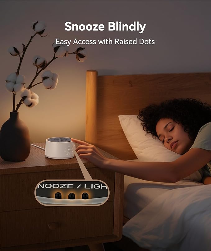 Dreamegg Sound Machine with Nursery Lamp - Sound Machine Baby, Soothing Sounds, Timer, Memory Function, 10 Colour Night Light, White Noise Machine Alarm Clock for Newborn Baby Registry Gift, White-CubbioJoy