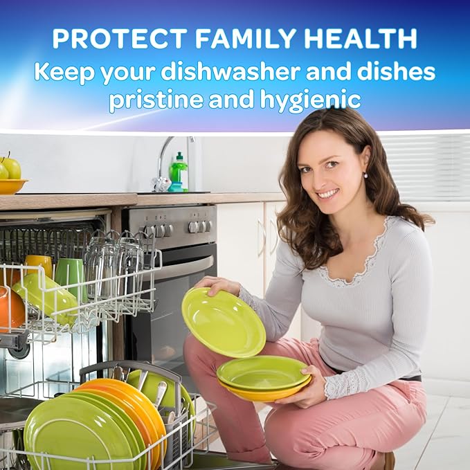 Dishwasher Cleaner and Deodorizer Tablets - Deep Clean Dishwasher Cleaner Tablets, Septic Safe, Natural Limescale Remover - Compatible with All Models (24 Pack)-CubbioJoy