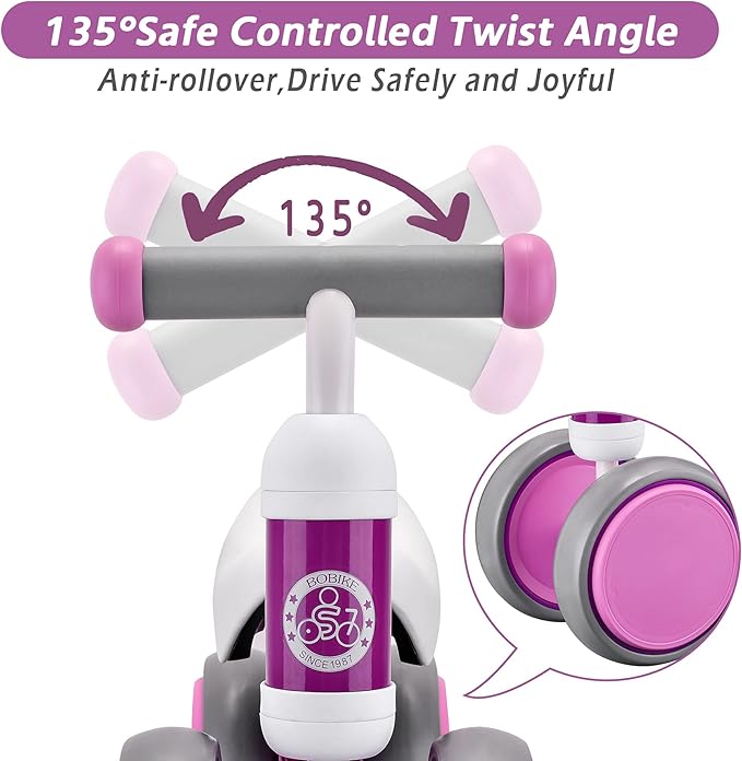 Baby Balance Bike Toys for 12-36 Months Kids Toy Boy and Girls Gifts Toddler Best First Birthday Gift Children Walker No Pedal Infant 4 Wheels Bicycle (Classic, Purple)-CubbioJoy