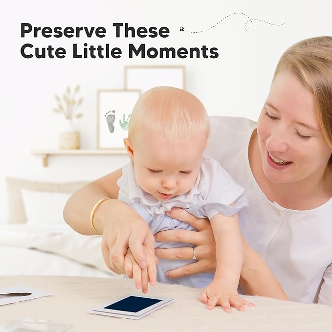 4-Pack Inkless Baby Hand and Footprint Kit - Mess Free Ink Pad for Newborn Keepsake, Dog Nose & Paw Print Kit, Clean Touch Ink Pad for Baby Hand & Footprints, Ideal New Mom Gifts (Midnights)-CubbioJoy