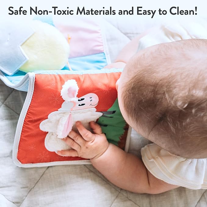 Infant Toys 0-6 Months Baby Mirror Tummy Time Toys Sensory Books for Babies Touch and Feel Crinkle Books for Babies-CubbioJoy