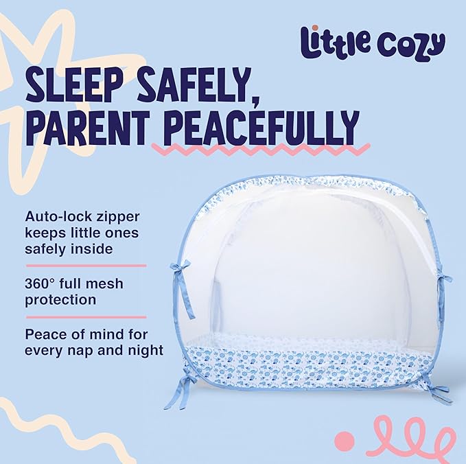 Crib Tent to Keep Baby from Climbing Out – Pop Up Crib Net Canopy with Strong Breathable Mesh, Double Auto-Lock Zippers & Durable Frame – Easy Install Baby Safety Cover for Standard Cribs-CubbioJoy