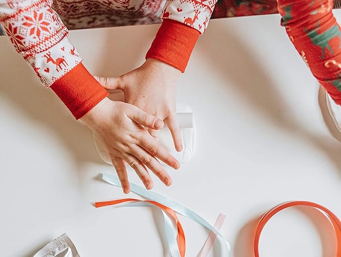 Baby Handprint Footprint Keepsake Ornament Kit (Makes 2) - Bonus Stencil for Personalized Christmas, Newborn, New Mom & Shower Gifts. 2 Easels! Non-Toxic Clay, Air-Dries Light & Soft, Won't Crack.-CubbioJoy