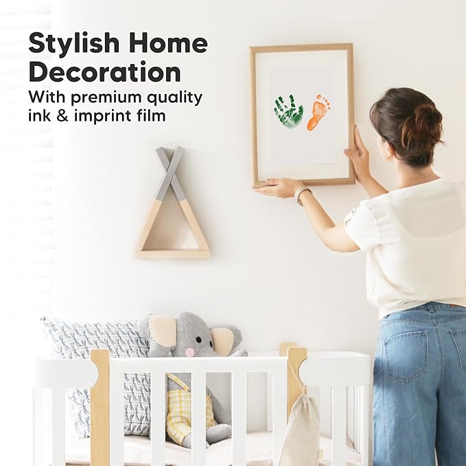 4-Pack Inkless Baby Hand and Footprint Kit - Mess Free Ink Pad for Newborn Keepsake, Dog Nose & Paw Print Kit, Clean Touch Ink Pad for Baby Hand & Footprints, Ideal New Mom Gifts (Autumn, L)-CubbioJoy