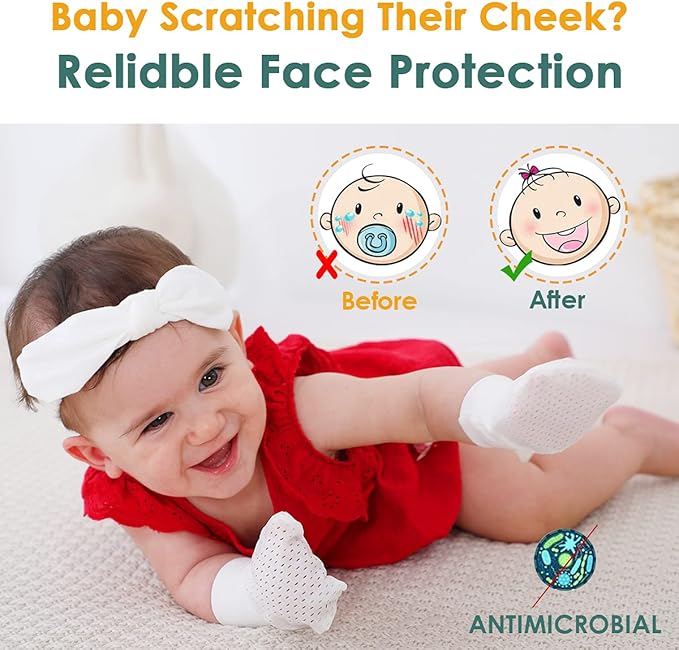 Baby Anti Scratch Mittens - No Scratch Mittens for Boys & Girls (6-12 Months) - 6 Pairs-CubbioJoy