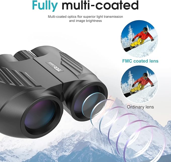 20x25 Binoculars for Adults and Kids, High Power Easy Focus Compact Binoculars with Low Light Vision for Bird Watching and Travel-CubbioJoy