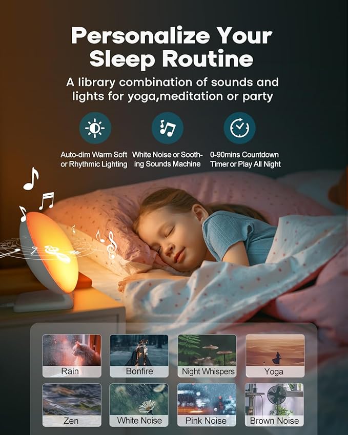 Dekala Sunrise Alarm Clock with 3-in 1 Wireless Charging Station, White Noise Sound Machine, 11 Light & 15 Sounds, Alarm Clocks for Heavy Sleepers Bedroom, Compatible with Apple Watch/Airpods/iPhone-CubbioJoy