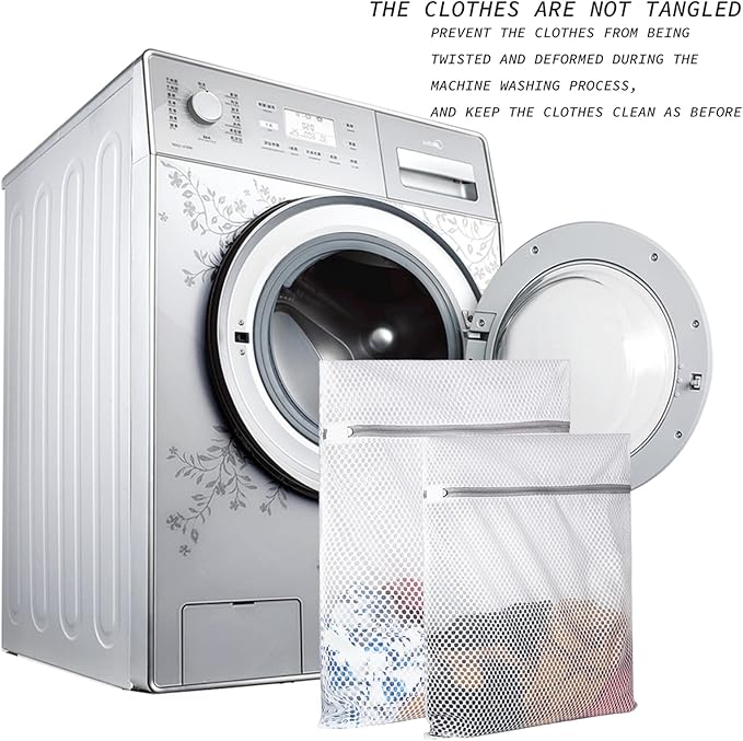 3Pcs Durable Honeycomb Mesh Laundry Bags for Delicates 125gsm Net Fabric Durable and Reusable Delicate Wash Bag,Organization Bag for Lingerie,Sock,12 x 16 Inches(3 Medium)-CubbioJoy