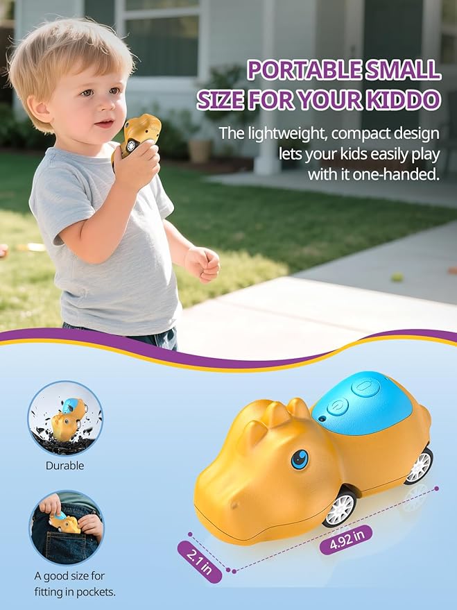 Dinosaur Walkie Talkies for Kids Rechargeable, Dino Toy Cars for Boys & Girls Ages 3-7, Crystal-Clear Audio, 48 Hours of Play, Fun Indoor & Backyard, Birthday Gift for Toddler, 2 Pack-CubbioJoy