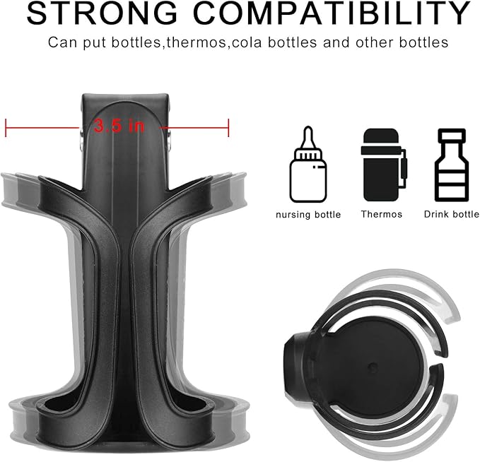 Accmor Stroller Cup Holder, Universal Cup Holder for Uppababy, Nuna, Doona Strollers, 360 ° Rotatable Bottle Holder for Stroller, Bike, Wheelchair, Walker, Scooter-CubbioJoy