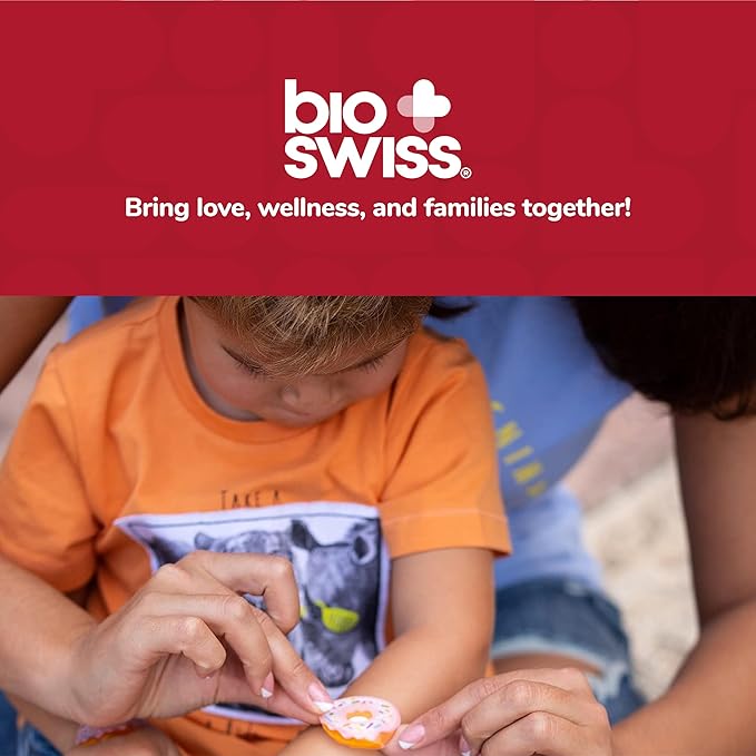 BioSwiss Bandages, Donut Shaped Self Adhesive Bandage, Latex Free Sterile Wound Care, Fun First Aid Kit Supplies for Kids, 24 Count-CubbioJoy