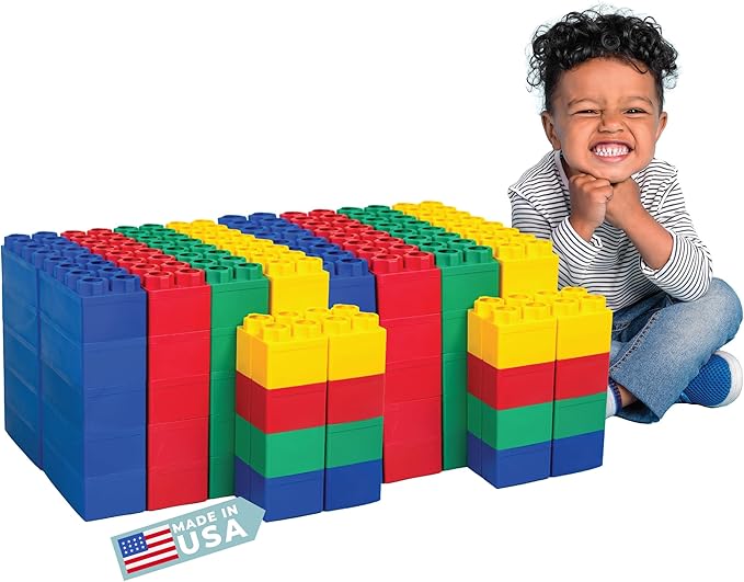 Big Blocks for Kids Ages 4-8, Indoor & Outdoor Blocks for Kids Jumbo Games, Large Building Blocks (96 PC) Standard Set-CubbioJoy