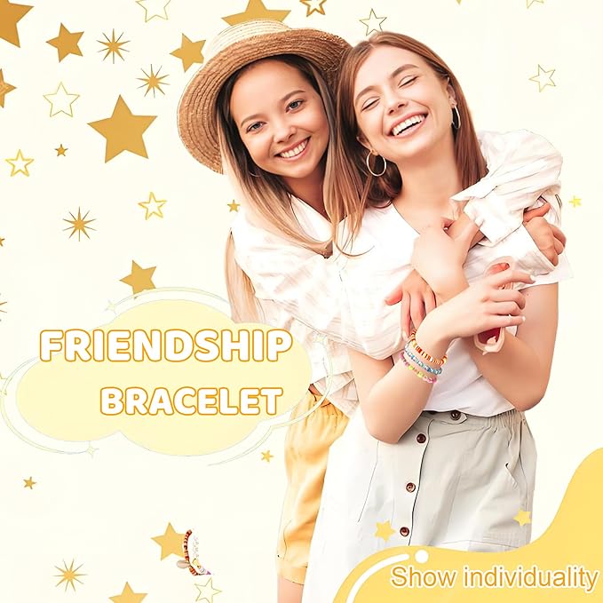 iumulinrui Friendship Bracelet Kit Concert Bracelets Merch, 5200 Pcs Clay Beads Bracelet Making Kit Tricolor Letter Bead, Jewelry Set with Pendant, DIY Craft Gifts Suitable for Beginners-CubbioJoy