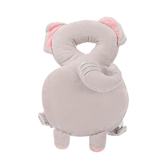 Baby Head Protection Backpack - Soft & Comfortable, Cute Cartoon Design, Elephant-CubbioJoy