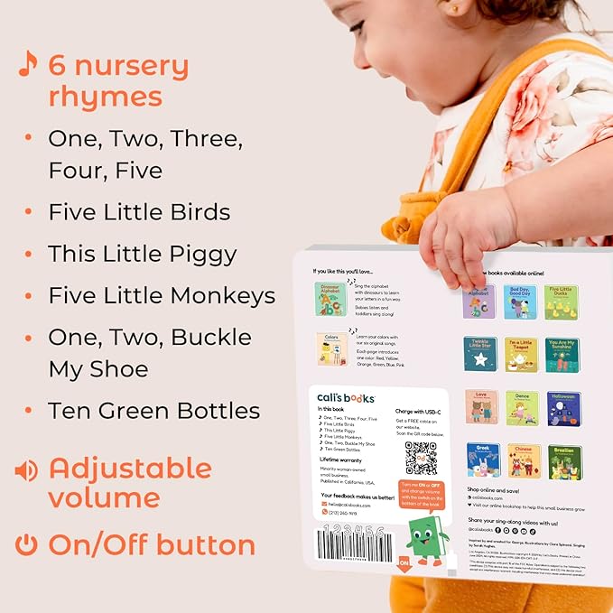 Cali's Books Number Book for Toddlers 1-3 - Learn to Count 1 2 3 Musical Books for Kids, Interactive Talking Baby Sound Book, Educational Song Learning Toys, Singing and Counting Music Toy for Babies-CubbioJoy