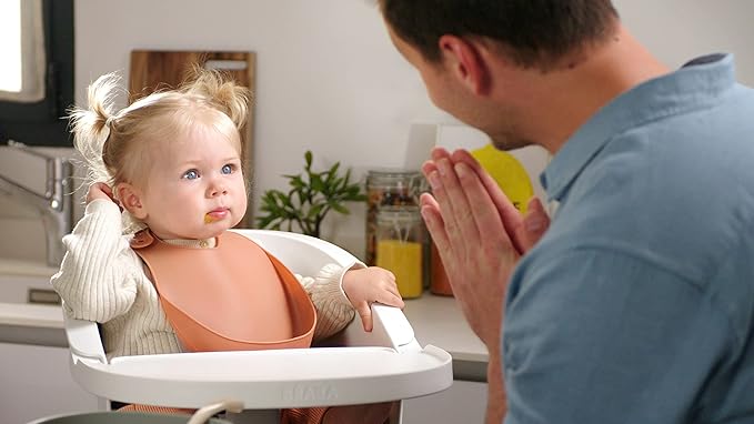 BEABA Silicone Baby Bib, Made with Soft Supple Silicone, Baby Bibs with Baby Food Catcher, Baby Essentials for Baby Feeding-CubbioJoy