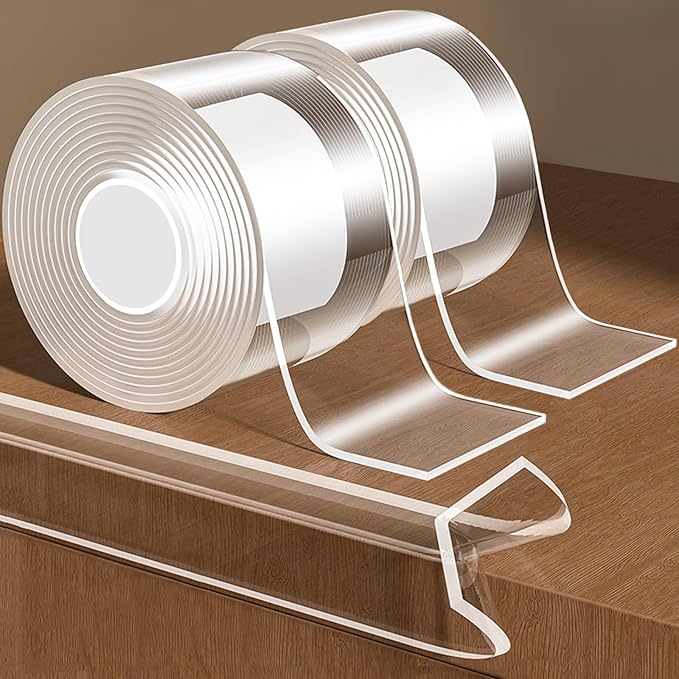 2Pack Baby Proofing Edge Protector for Baby,2in x 9.84Ft,Clear Edge Protector Strip Sharp Edge Wrap Cover Tape,Corner Bumpers for Furniture,Crib Rail Covers for Teething-CubbioJoy