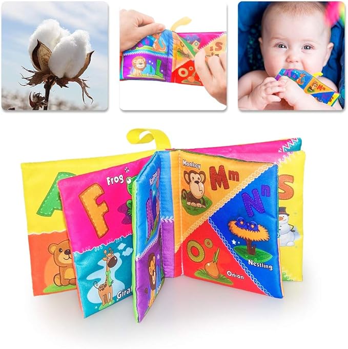 8PCS Baby Bath Books Set with Crinkle Sound, Soft Sensory Early Learning Toys for Newborns & Infants, Washable Teething Educational Activity Toy ﻿-CubbioJoy