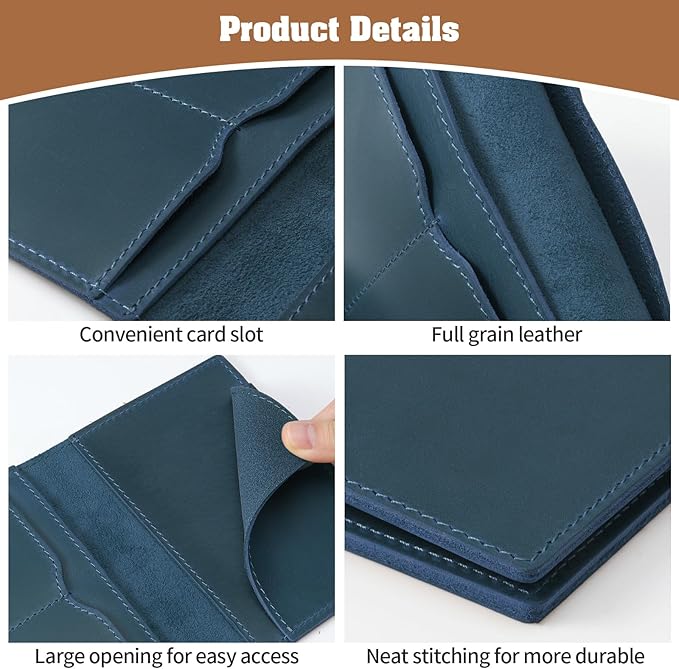 Jack&Chris Leather Passport Holder, Handmade Passport cover, Travel Wallet Cover Case for Men and Women, Leather Travel Documents Organizer Protector, JC107-CubbioJoy