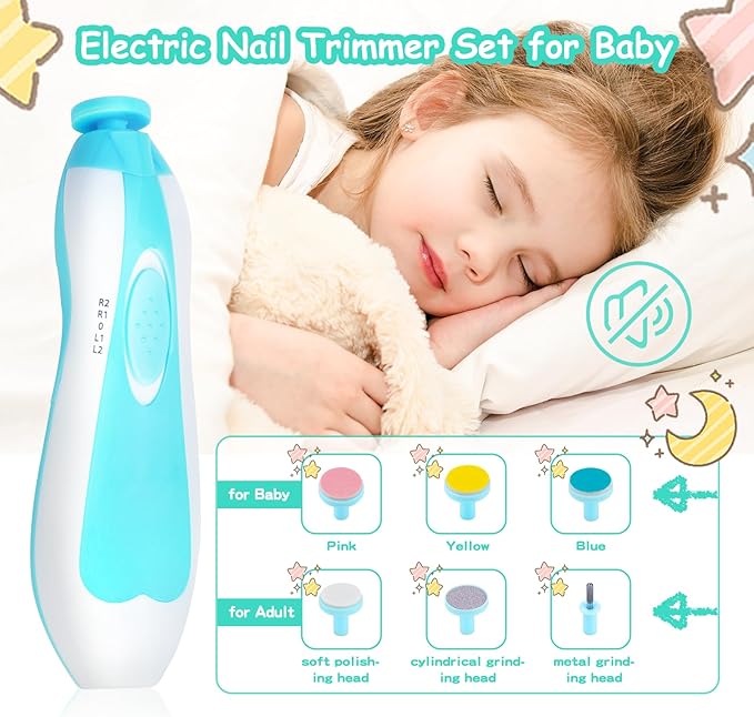Baby Healthcare and Grooming Kit, 28 in 1 Portable Baby Essentials Kit Electric Nail Trimmer Set with Gas Relief Hair Brush Comb Nasal Aspirator for Newborn Boys Girls (Green)-CubbioJoy