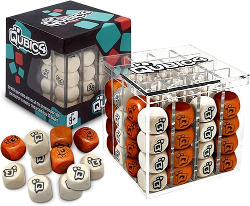 , a Unique 4 in A Row Game, 3D Strategy Board Game for Critical Thinking. The Classic Grid Game in a Sleek Acrylic Cube. Superbly Designed Wooden Cubes. Tactical Game Play for All Ages-CubbioJoy
