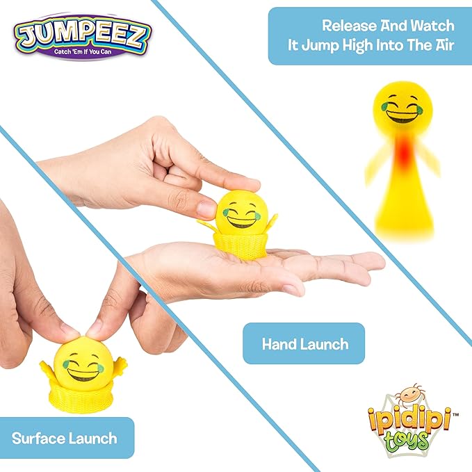 IPIDIPI TOYS Jumping Poppers LED, Pack of 24 – Spring Launcher Light Up Toys for Kids - Fun Party Favors, Goodie Bag Stuffers, Classroom Rewards, Birthday Games, and Holiday Prizes-CubbioJoy