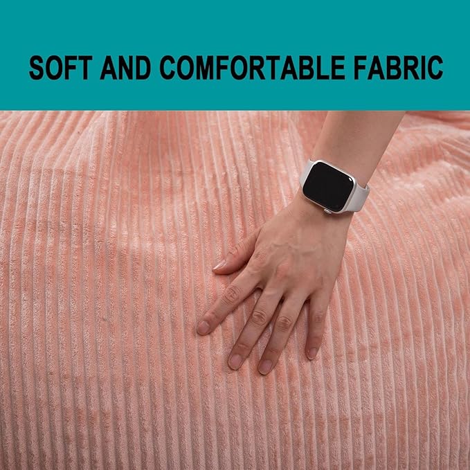 2 Pcs Classic Bean Bag Chair, with Faux Rabbit Fur Cover for Teens and Kids, Memory Foam Bean Bag Chairs, Ultra Soft Faux Fur Fabric, 2.5 feet Round Fluffy Bean Bag Sofa-CubbioJoy