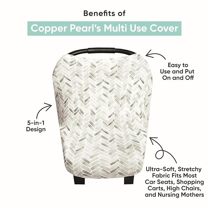 Copper Pearl Multi-Use Cover: Car Seat Covers, Nursing Cover, and Stroller Cover for Sun - Stretchy Fabric, All-Season Use, Stylish Designs, Easy Access for Moms - Nicholas-CubbioJoy