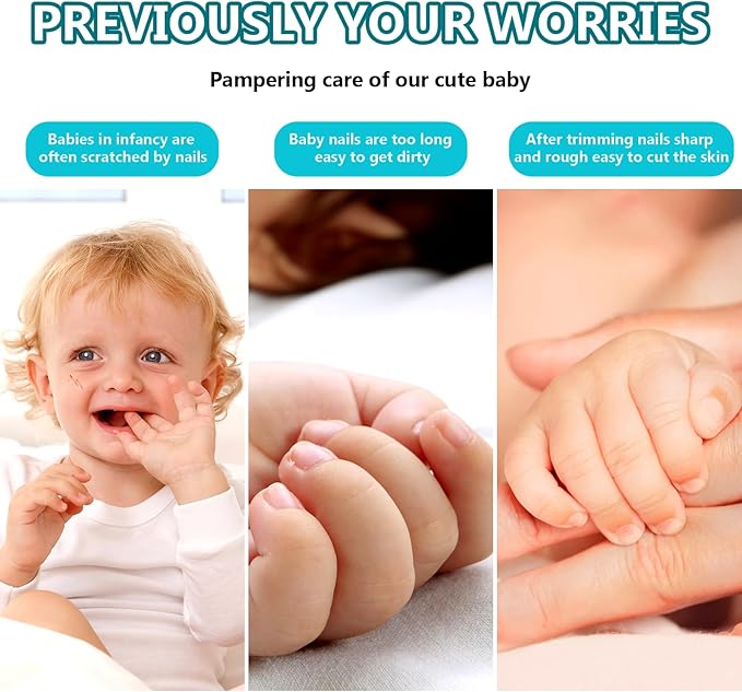 Baby Nail Trimmer Electric, 6 in 1 Rechargeable Baby Nail Clippers Manicure Set Grooming Kit for Toddler Infant or Adults (Grey)-CubbioJoy