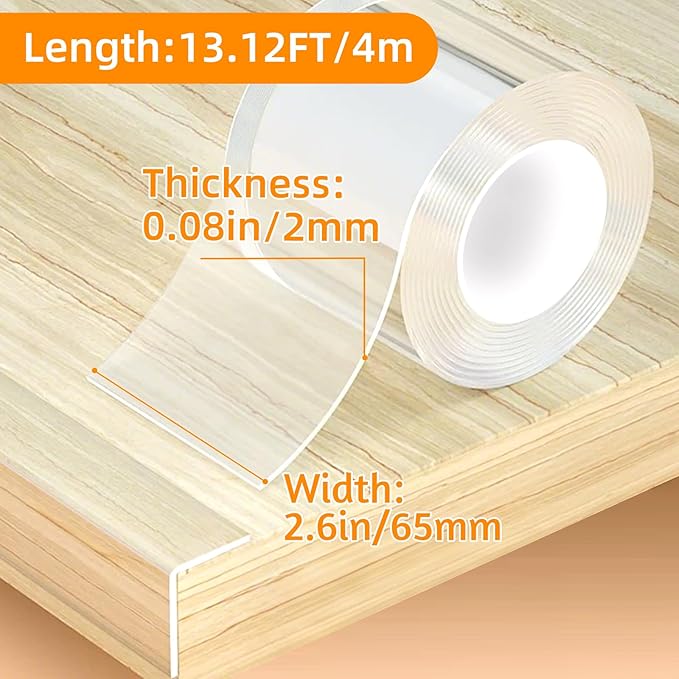 2.6 in x 13.12 FT,Clear Soft Corner Protectors for Furniture Strip,Sharp Edge & Table Bumper,Window Edge,Wall Protector, Soft Corner Guards Safe for Proof,Table Corner Protectors in Family-CubbioJoy