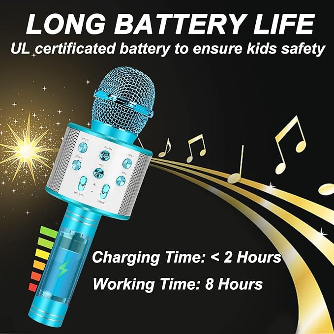 Bluetooth Karaoke Microphone Wireless: Portable Handheld Mic for Kids Adults Singing - Perfect for Christmas Birthday Holiday Party-CubbioJoy
