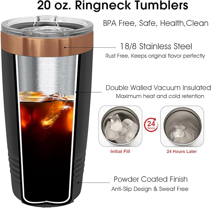 iProductsUS Personalized Gift For Women Mother's Day & Cruises - 20oz, Custom Tumbler w/Spill Proof Lid - Insulated Travel Coffee Mug - Stainless Steel Double Wall Coffee Tumbler, Cup (Rose Gold)-CubbioJoy