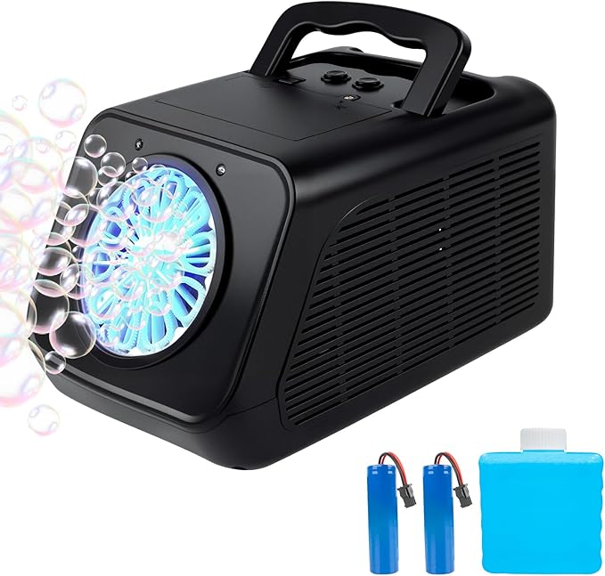 Bubble Machine Rotating Bubble Maker for Kids - 20000+ Big Bubbles Per Minute Bubbles for Toddlers 1-3| Rechargeable Atomatic Bubble Blower for Indoor Outdoor Party Weeding-CubbioJoy