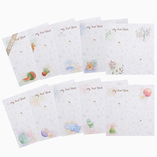 Baby Memory Book Extra Pages for Photos – Baby Book “Choose Joy” | 10 Additional Paper Sheets for Loose-Leaf Baby Photo Album Keepsake Journal for Newborn Girls Boys | Refill Paper Set-CubbioJoy