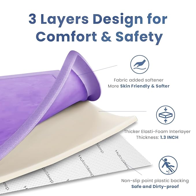 Baby Play Mat for Floor,1.3" Thick Memory foam Tummy Time Mat for Toddlers,Infants,kids,Water-Repellent Soft Nursery Rug,Extra Large Non Slip for Crawling&Yoga,Tatami Style for Living Room(Lavender)-CubbioJoy