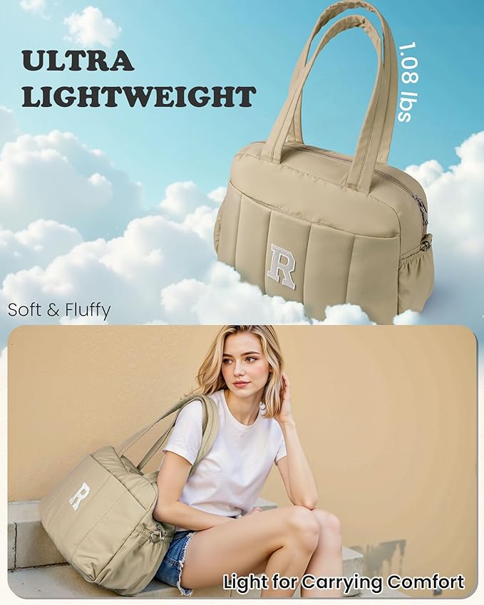 Birthday Gifts for Women-Monogram Duffle Bag, Weekender Bags for Women，Overnight Bag with Wet Pocket，Lightweight Travel Bags Personalized Gym Tote with Makeup Pouch-CubbioJoy