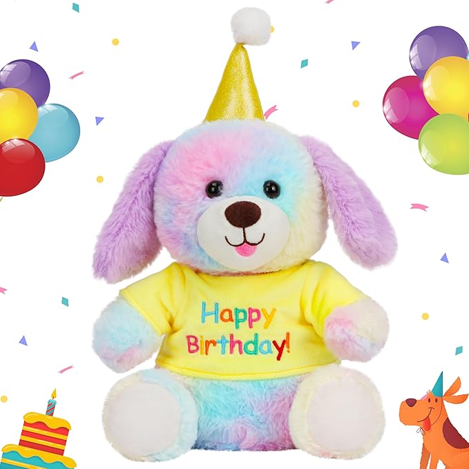 Cuteoy Happy Birthday Dog Musical Stuffed Animal Shaking Singing Dancing Plush Puppy Toy Electric Interactive Animated Plushies Gifts for Kids Girls Boys-CubbioJoy