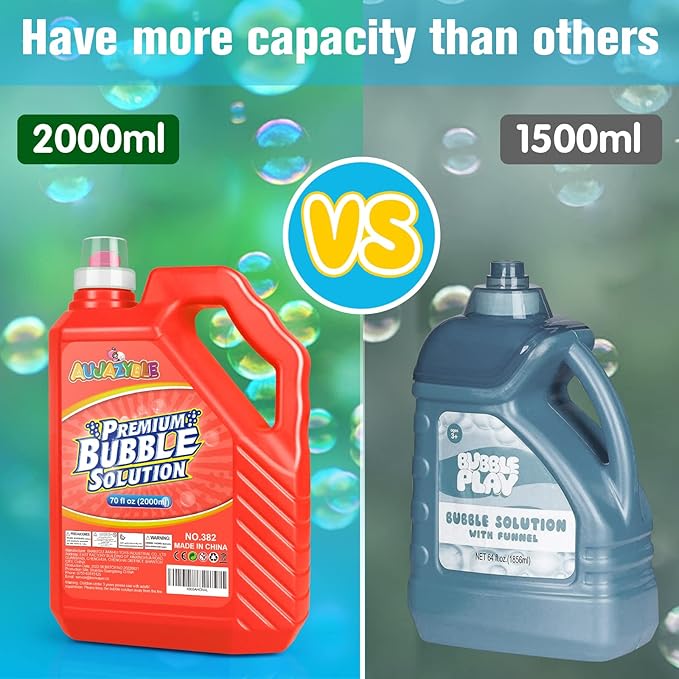 70 oz Bubbles Refills for Kids-Premixed Bubble Solution Refill Premium Bubble Liquid Bubble Juice for Bubble Machine/Wand/Blower at Wedding and Party | Kids Easy Grip Bottle-CubbioJoy